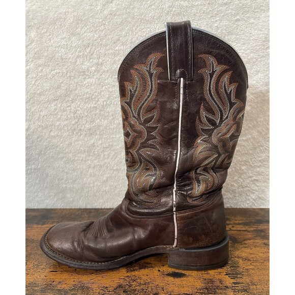 Tony Lama Western Mens Boots 7.5 B Embroidery Cross Inlay Leather Cowboy Rodeo - Picture 10 of 16